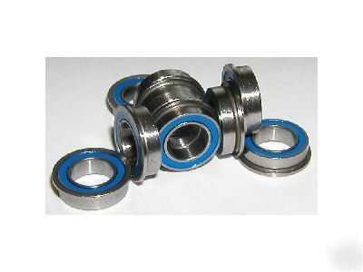 10 flanged ball bearings 1/4 x 1/2 bearing rubber seal