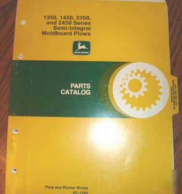 John deere 1350-2450 moldboard plow parts catalog jd