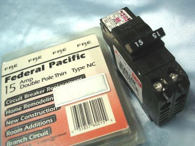 Federal pacific 2 pole 15 a slim breaker type nc