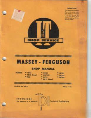 Massey-ferguson i &t shop service repair manual mf-14