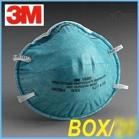 3M 1860 N95 respirator surgical mask, box/20, flu cold