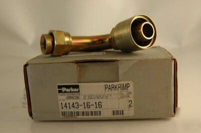 New in box 12 - parker 14143-16-16 connector fluid see