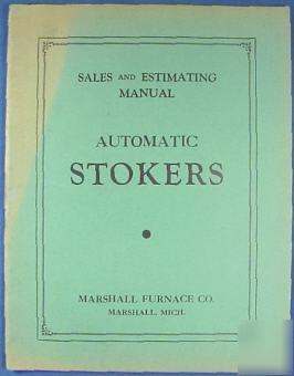 Vintage marshall automatic coal stokers sales manual