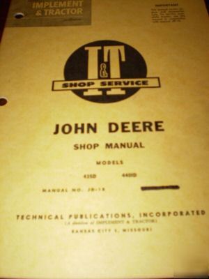 John deere 435D, 440ID tractors i&t shop manual