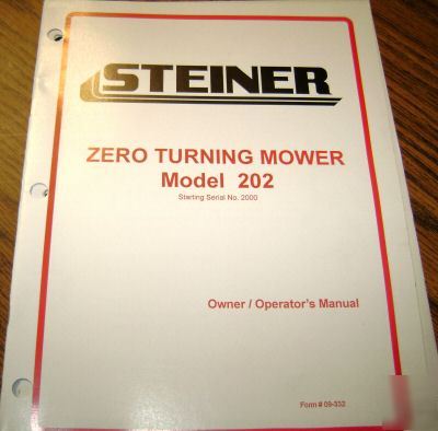 Steiner tractor zero turning mower operator's manual 