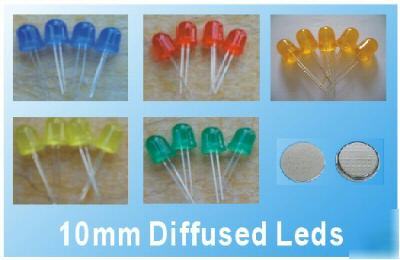 10MM diffused led throwies(50PCS leds and 50PCS CR2032)