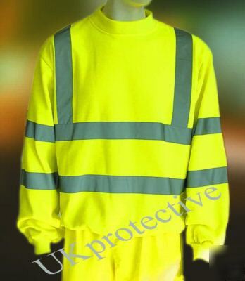 Hi vis yellow sweatshirt, sweat, workwear - xl