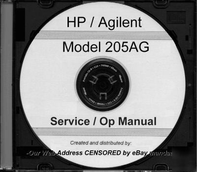 Agilent hp 205AG operation and service manual