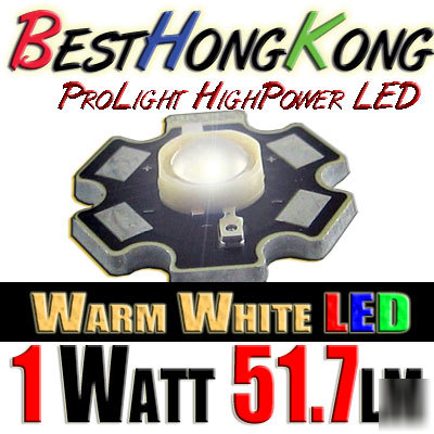 High power led set of 10 prolight 1W warm white 52 lm