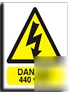 440 volts sign-s. rigid-200X250MM(wa-029-re)