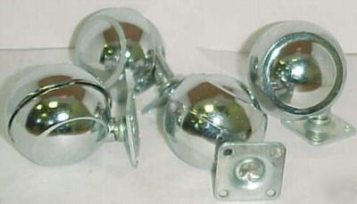 Chrome ball type furniture caster bassick 4 casters set
