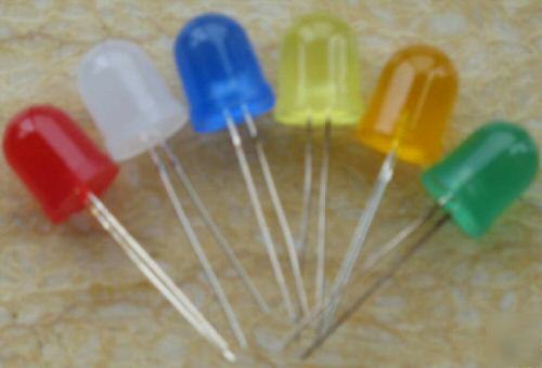 10MM diffused leds (red/green/blue/yellow/w/orange)X10