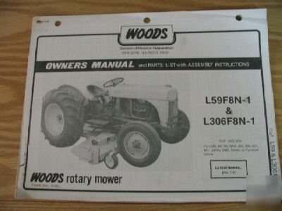 Woods rotary mower owners manual, fits ford