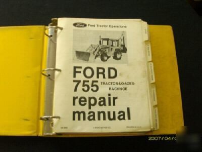 Ford 755 tractor loader backhoe service manual