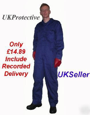 Navy zip front boiler suit, overall, workwear - large