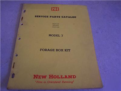 New 1965 holland 7 forage box kit service parts catalog