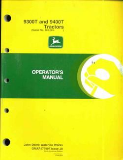 John deere operators manual for 9300T 9400T tractors g