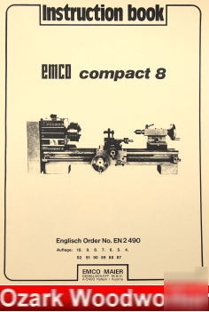 Oz~emco compact 8 lathe instructions manual