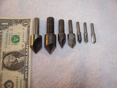(7) assorted countersinks, morse, long, ford, etc...