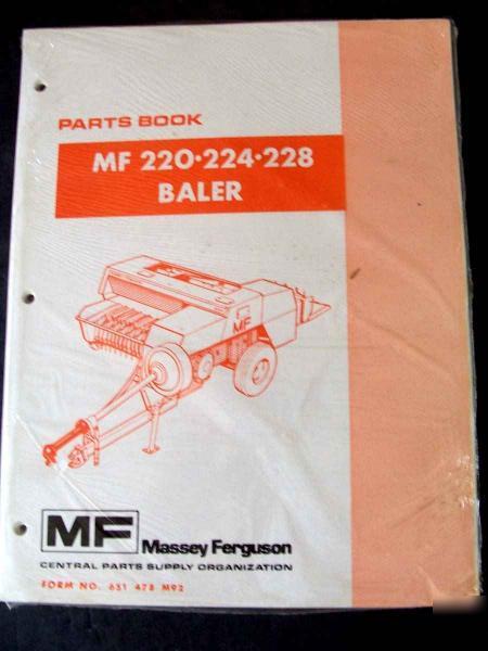 Massey ferguson 220 224 228 baler parts manual catalog