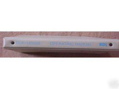 Rdl dcr-14000A operating manual