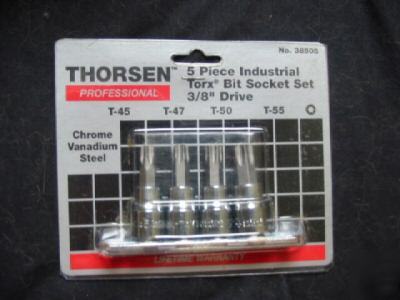 Thorsen 5-piece industrial torx bit socket set 3/8