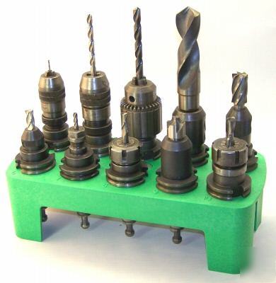  40 taper toolholder tray for milling machines green