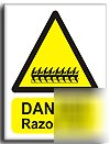 Danger razor wire sign-s. rigid-300X400MM(wa-069-rm)