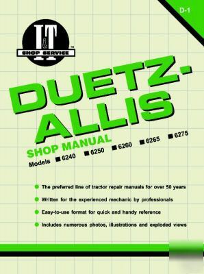 Deutz-allis i&t shop service repair manual d-1