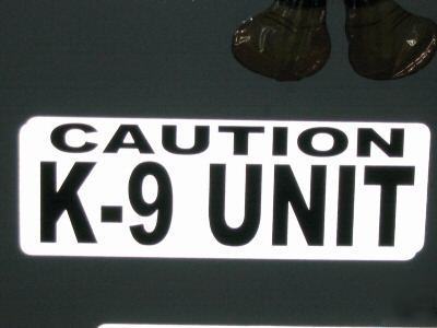 Reflective caution k-9 unit magnetic sign police dog 