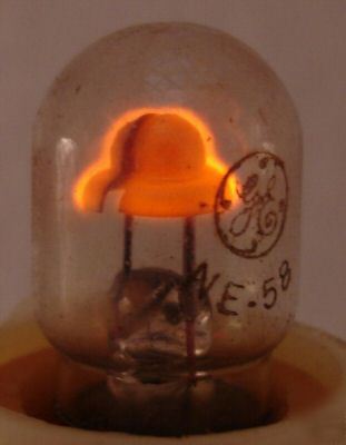 2 nos ge ne 58 glow test bulb lamp old brass base #7