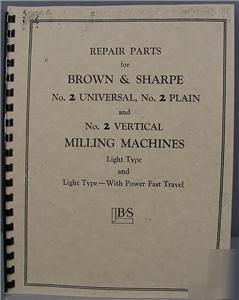 Brown & sharpe #2 milling machine parts manual
