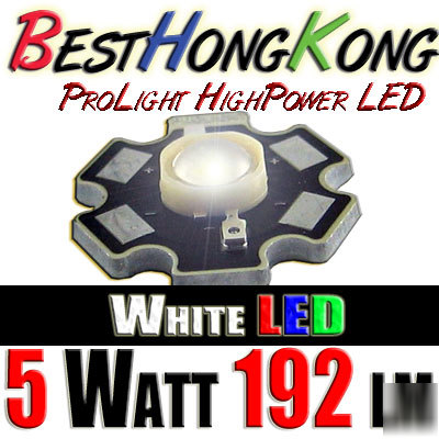 High power led set of 2 prolight 5W white 192 lumen