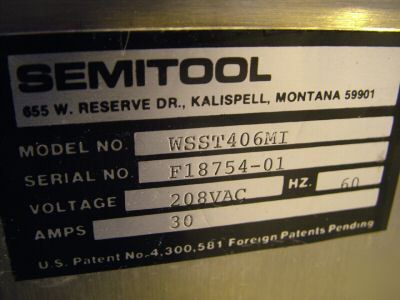 Semitool 150MM wet etching system WSST406MI