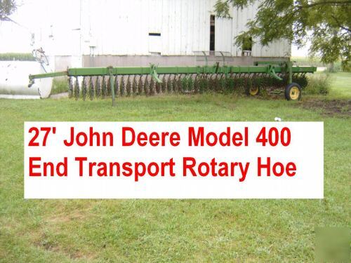 27' john deere #400 end transport rotary hoe aerator