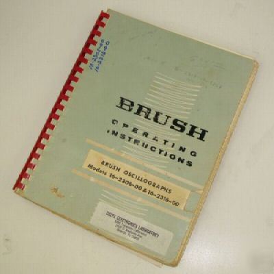 Brush oscillograph 16230800 & 16231600 operating manual