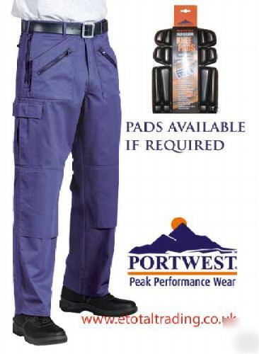 Mens portwest action trousers work wear 30-46 waist 