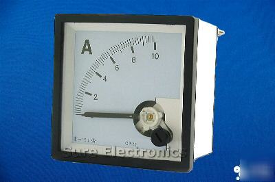 Quadrate 10A dc analog amp panel meter ammeter