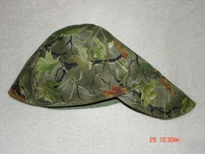 Welding cap hat beanie style reversible - leaf/camo