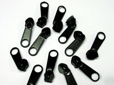 #5 nylon coil zipper sliders long-pull black (580) 200