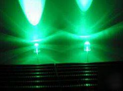 50X 4000MCD 10MM clear green led lamp