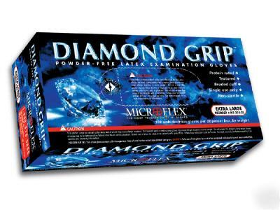 Micro-flex diamond grip latex gloves (xl)