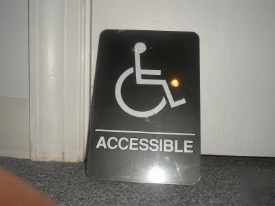Ada black handicap accessible braille/symbol/text sign