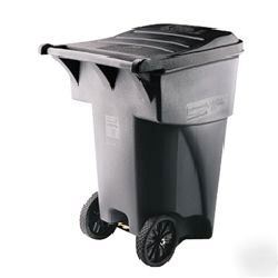 Rubbermaid rollout container gray with black lid