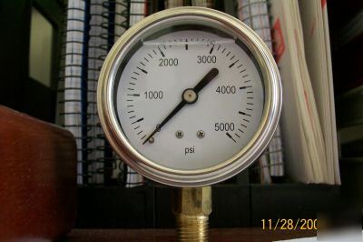 Hydraulic pressure gauge, 0-5,000 psi, 2.5