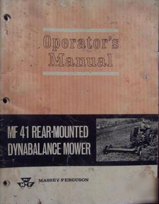 1967 massey ferguson 41 sickle mower operator's manual