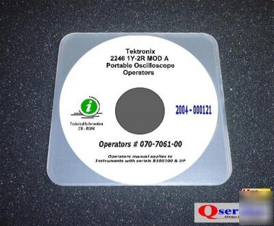 Tektronix tek 2246 1Y-2R mod a operators manual cd