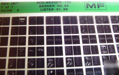 Massey ferguson weeder bedder lister parts microfiche