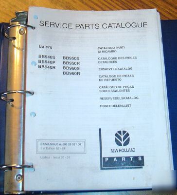 New holland BB940S to BB960R baler parts catalog book