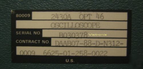 Tektronix 2430A 150MHZ digital oscilloscope with opt 46